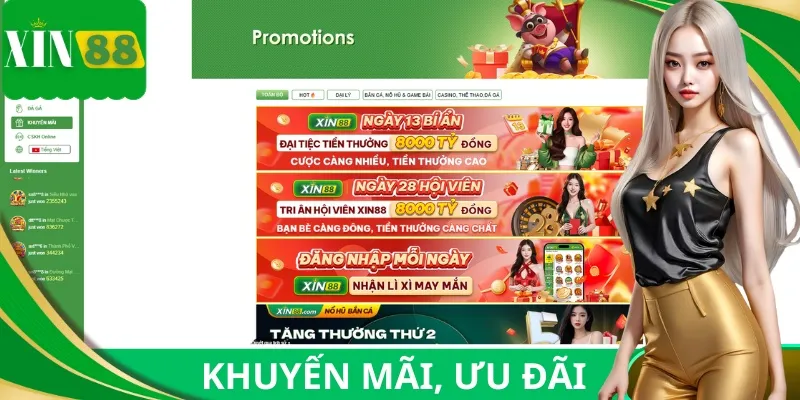 Khuyến mãi XIN88 hấp dẫn giúp Newbie tăng cơ hội chiến thắng lớn
